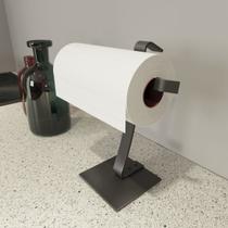Suporte Papel Toalha Porta Guardanapo Mesa Cozinha Preto Lux