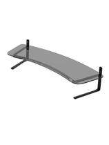 Suporte Para 02 Monitores Reliza Executive Preto Com Vidro Fume