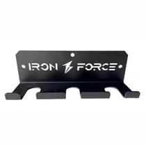 Suporte Para 03 Barras de Parede Musculação Iron Force Cor:Preto Suporte Para 03 Barras de Parede Musculação Iron Force Cor:Preto