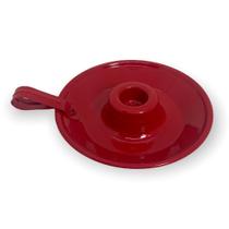 Suporte para 1 vela palito em alumínio vermelho 10 cm
