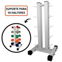 Suporte Para 10 Halteres Expositor De Chão Branco - SEPO