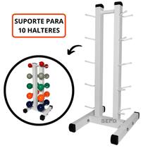 Suporte Para 10 Halteres Expositor De Chão Branco