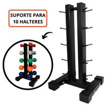 Suporte Para 10 Halteres Expositor De Chão Preto - SEPO