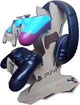 Suporte para 2 Controles e 1 HeadPhone + Chaveiro mdf