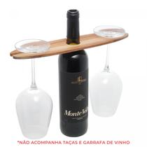 Suporte para 2 Taças de Madeira Teca 30cm x 7,5cm x 1cm