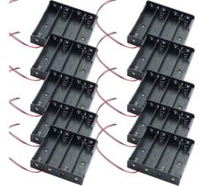 Suporte Para 4 Baterias 18650 Em Série Com Rabicho Para Projetos Kit 10 Peças Suporte Para 4 Baterias 18650 Em Série Com Rabicho Para Projetos Kit 10 Peças