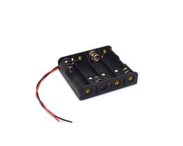 Suporte para 4 Baterias AA Tipo Canoa com Rabicho - 34345 Suporte para 4 Baterias AA Tipo Canoa com Rabicho - 34345