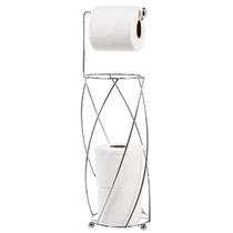 Suporte para 4 Rolos Papel Higiênico de Chão Espiral Aramado Aço Cromado Utimil Suporte para 4 Rolos Papel Higiênico de Chão Espiral Aramado Aço Cromado Utimil
