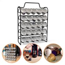 Suporte para 50 Cápsulas de Café Nespresso - Aço Preto, Perfeito para sua Casa