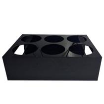 Suporte para 6 bisnagas originais fifo 473 ml acrílico preto sb6-2