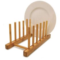 Suporte para 6 pratos em bambu tyft 27x12,5x12cm - yoi