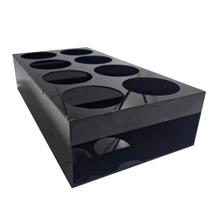 SUPORTE PARA 8 BISNAGAS ORIGINAIS FIFO 473 ml ACRÍLICO PRETO SB 8-2