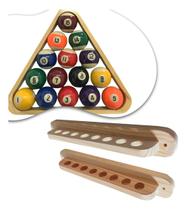 Suporte Para 8 Tacos De Sinuca Snooker Bilhar + Triângulo