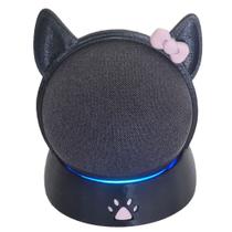 Suporte Para Alexa Echo Dot 4 E Echo Dot 5 Gatinha Kitty Black Cat