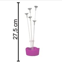 Suporte para Balão com Cachepô Rosa - 5 Hastes Suporte para Balão com Cachepô Rosa - 5 Hastes