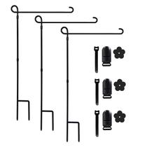 Suporte para Bandeira de Jardim YEAHOME 3 Peças em Metal Preto Suporte para Bandeira de Jardim YEAHOME 3 Peças em Metal Preto
