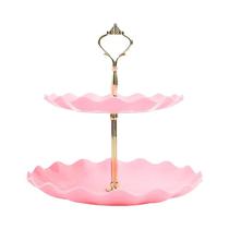 Suporte Para Bolo De Camadas Duplas Redondo Para Casamento, Prato De Frutas Para Decoração De Casa
