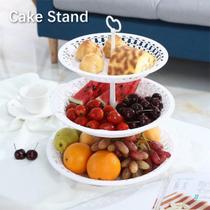 Suporte para bolos, 3 camadas, prateleira de plástico para cupcakes, branca Suporte para bolos, 3 camadas, prateleira de plástico para cupcakes, branca