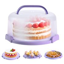 Suporte para bolos Ohuhu Cake Portador de BPA sem BPA com tampa e alça de 10 polegadas