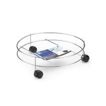 Suporte para Botijão de Gás Arthi em Aço Cromado com Rodízio Suporte para Botijão de Gás Arthi em Aço Cromado com Rodízio