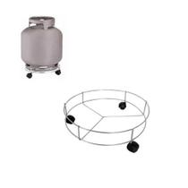 Suporte para botijao de gás cromado com rodinhas - ALTAIR Suporte para botijao de gás cromado com rodinhas - ALTAIR