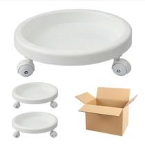 Suporte para BOTIJÃO DE GÁS ou VASOS DE PLANTAS (kit com 3) com rodas - Easy roller BRANCO