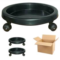 Suporte para BOTIJÃO DE GÁS ou VASOS DE PLANTAS (kit com 3) com rodas - Easy-Roller PRETO