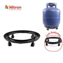 Suporte Para Botijão de Gás Universal Com Rodinhas Resistente Nitron Suporte Para Botijão de Gás Universal Com Rodinhas Resistente Nitron
