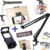 Suporte Para Cama e Mesa Braço Articulado Pedestal Compatível Tablet Celular Universal Garra Portátil Ajustável 360 Suporte Para Cama e Mesa Braço Articulado Pedestal Compatível Tablet Celular Universal Garra Portátil Ajustável 360