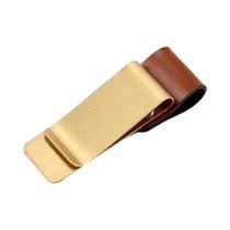 Suporte Para Caneta De Couro Feito À Mão Com Clipe De Latão E Aço Inoxidável Para Caderno, Pasta De