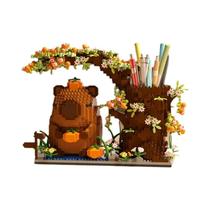 Suporte Para Canetas Em Blocos De Montar De Capivara, Organizador De Mesa Multifuncional Para