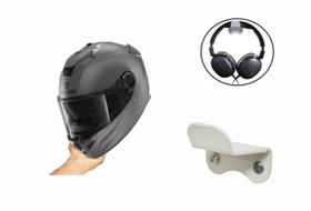Suporte Para Capacete Moto Bicicleta Ou Fone De Ouvido Headset Branco SCP-01-W Avatron