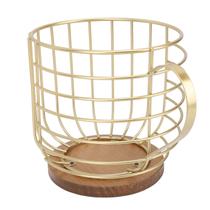 Suporte para cápsulas de café Zerodis, ferro de grande capacidade com base de madeira