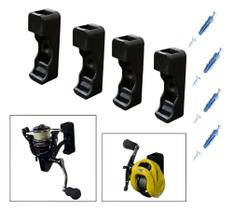 Suporte Para Carretilha Molinete Fixação Parede Pesca 4pç