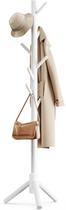 Suporte para casaco Pipishell ajustável de madeira com 8 ganchos branco Suporte para casaco Pipishell ajustável de madeira com 8 ganchos branco