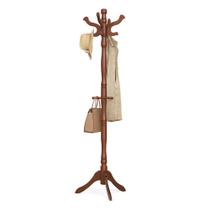 Suporte para casaco VASAGLE URCR05WN, madeira de borracha maciça, 11 ganchos
