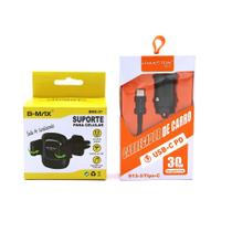 Suporte Para Celular BMG-27 + Carregador de Carro USB-C - B-MAX