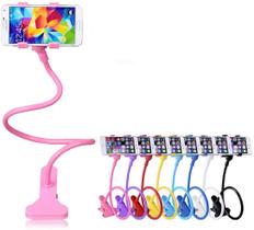 Suporte para celular com mãos livres, suporte universal flexível de braços compridos para celular, Mesa GARRA - ROSA
