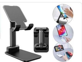 Suporte para celular de mesa de plastico preto 12,5x11x6,5cm