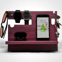 Suporte para Celular Madeira Roxinho - Midan Creative Woods - Suporte Smartwatch Suporte para Celular Madeira Roxinho - Midan Creative Woods - Suporte Smartwatch