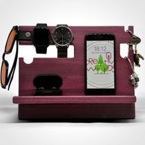 Suporte para Celular Madeira Roxinho - Midan Creative Woods - Suporte Smartwatch