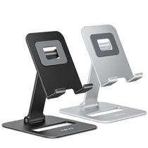 Suporte para celular Nulaxy Dual Folding, pacote com 2 unidades, preto e prata