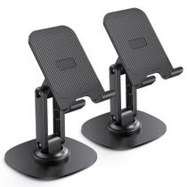 Suporte para celular OMOTON ajustável dobrável, pacote com 2 unidades, preto Suporte para celular OMOTON ajustável dobrável, pacote com 2 unidades, preto
