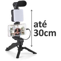 Suporte para Celular Tripé com Microfone e LED Suporte para Celular Tripé com Microfone e LED