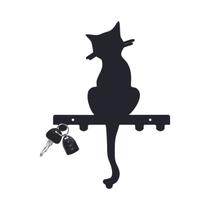 Suporte para Chave em Acrílico Gato Sentado