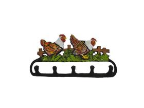 Suporte para Chaves e Toalha em Alumínio Fundido Galinha