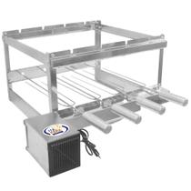 Suporte Para Churrasqueira Tipo Gira Grill Com 4 Espeto Premium