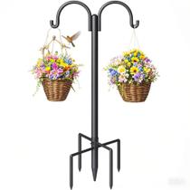 Suporte para comedouro de pássaros Surprizo com gancho duplo, resistente à ferrugem, 183 cm