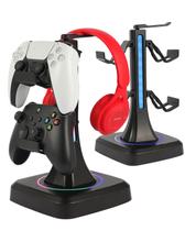 Suporte para Controle e Headset Qpfctwil com Modos de Luz RGB Suporte para Controle e Headset Qpfctwil com Modos de Luz RGB