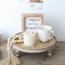 Suporte para cupcake Tray Riser SwallowLiving Rustic Round Wood de 30 cm